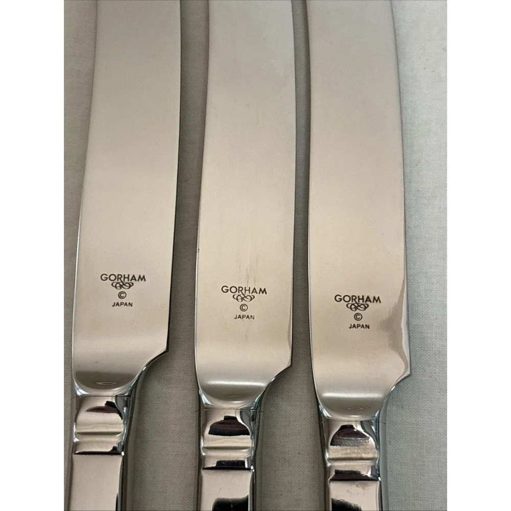 Gorham Adria Glossy Dinner Knives French Hollow 18/8 Stainless Japan 9 1/4